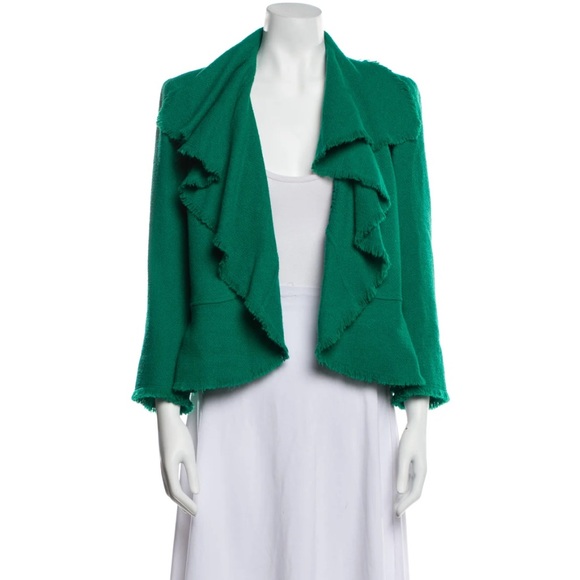Green Ruffled Blazer - Picture 3 of 4